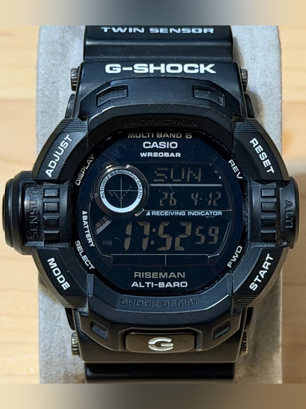 Casio G-Shock GW-9200BWJ-1 Garish Black Riseman Solar Atomic Digital Watch 9200